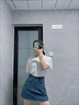 歐迪惠（Oudihui）裙子夏天女裝2025年夏季新款連衣裙女小香風(fēng)時(shí)尚短裙女套裝小個(gè)子 上衣+短裙 M 曬單實(shí)拍圖
