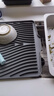 水槽導流斜坡排水墊廚房硅膠瀝水墊洗手盆水池水杯餐具隔熱防滑墊 40×33×1.5cm 灰自動瀝水 曬單實拍圖