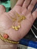 中國黃金三生花黃金項(xiàng)鏈女足金吊墜七夕情人節(jié)禮物送女朋友老婆 三生花黃金項(xiàng)鏈【配品牌禮盒】 金重約：3.9g 曬單實(shí)拍圖