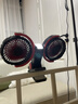 派凡 【帶夜燈】雙頭夾式風扇小型宿舍床上靜音usb充電扇學生寢室上下鋪床頭可夾子大風力壁掛桌面新款 黑紅色【雙頭多角度調節(jié)/兩檔夜光】 4000mAh 曬單實拍圖