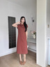 clotho Rennie品牌女裝法式連衣裙女2025夏季新款韓版氣質(zhì)收腰顯瘦polo領(lǐng)裙子 安可拉紅 M 100-115斤 曬單實(shí)拍圖