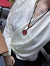 施華索尼亞巴西天然紅瑪瑙平安無(wú)事牌吊墜男女款鑰匙扣掛件護身符 紅瑪瑙無(wú)事牌吊墜【紅瑪瑙棉繩】 曬單實(shí)拍圖