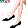 卡帝樂鱷魚（CARTELO）水鉆氣質(zhì)高跟鞋2025春夏季新款尖頭細(xì)跟性公主黑色女單鞋 黑色 37 曬單實(shí)拍圖