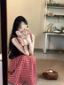 圣保美法式紅色格紋吊帶連衣裙女夏季2025新款小個(gè)子穿搭背心長(zhǎng)裙子套裝 【紅色上衣+半身裙】套裝 S 碼 曬單實(shí)拍圖