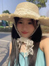 斐月伽法式草帽女2025夏季透氣鏤空防曬帽旅游海邊帽子遮陽帽 飄帶遮陽帽【56-58cm】 曬單實(shí)拍圖
