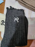水中花黑白色襪子女夏季薄款精梳棉中筒襪新款蝴蝶結木耳邊月子堆堆長(cháng)襪 3黑色 均碼 曬單實(shí)拍圖