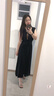 VEROMODA連衣裙女2025春季新款大V領(lǐng)褶皺設(shè)計高腰無袖顯瘦連衣裙 黑色 L 曬單實拍圖