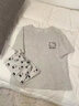 另約睡衣女款夏季純棉短袖短褲2026新款卡通可愛(ài)貓咪可外穿家居服套裝 L402 英文貓咪 淺灰 M 曬單實(shí)拍圖
