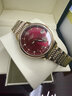 瑞士品牌女士手表自動(dòng)機械表2026新款十大名牌防水夜光真鉆女表 升級版皮帶款酒紅色+原裝表帶 曬單實(shí)拍圖