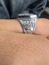 天成匯金通PT999鉑金戒指男款 鉆面刻花白金戒指發(fā)字福字男戒 天成匯金通 鉑金發(fā)字男戒 12.79克（活口） 曬單實(shí)拍圖