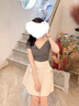 FSHE2025春夏季新款短袖t恤女韓版v領(lǐng)性感露背短袖t恤女短款高腰u緊身 深灰色 深灰短袖前后可穿0--07 L （101-113斤 曬單實(shí)拍圖
