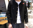 工裝夾克男士黑色牛仔外套男韓版潮流寬松春季牛仔衣ins火春秋 黑色-一木森-L03 M  【建議90-115斤】 曬單實(shí)拍圖