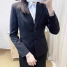 羅蒙（ROMON）黑色西裝女春秋新款面試正裝職業(yè)工作服西服外套秋 藍(lán)色西裝+藍(lán)色西褲 【修身版型】 M 曬單實(shí)拍圖