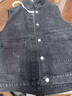 粟茝連帽牛仔馬甲男加絨秋冬外套寬松bf風(fēng)帶帽背心坎肩外套上衣外套 藍色淺色 4XL 曬單實(shí)拍圖