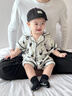婧麒（JOYNCLEON）新生嬰兒衣服純棉秋款初生男女寶寶春秋睡衣分體打底內(nèi)衣套裝 蒲公英綠色 【高腰款】 66 cm 曬單實(shí)拍圖