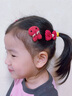 BARY REEF寶寶發(fā)夾嬰兒胎毛BB夾不傷發(fā)汗毛夾兒童發(fā)卡夾子發(fā)飾嬰幼兒頭飾品 紅色小兔5件套 曬單實(shí)拍圖