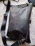 BESNOS斜挎包男士真皮手拿包輕便通勤單肩包商務(wù)休閑背包大容量郵差包男 黑色 26*4*20cm【精美禮盒包裝】 曬單實(shí)拍圖