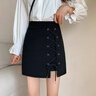 FSHE短裙女夏季高腰a字顯瘦半身裙2025新款時尚黑色包臀裙辣妹小短裙 黑色 L 曬單實拍圖