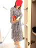 顏域優(yōu)雅印花法式連衣裙女秋2024新款復古通勤中長(cháng)款長(cháng)袖系帶裙子 紫花 XL/42 曬單實(shí)拍圖
