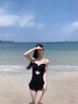 泉碧焱保守泳衣女遮肚夏季連體修身吊帶裙式泳衣海邊度假收腰顯瘦泳裝 連體裙式泳衣【自帶胸墊】 L 【100-110斤】 曬單實拍圖