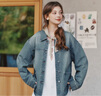 森馬（Semir）牛仔外套女中長款落肩寬松夾克2025春秋棉質(zhì)通勤109125108014 曬單實(shí)拍圖