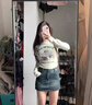 蠻丂美式復(fù)古牛仔短裙半身裙女2025夏季新款高腰顯瘦包臀裙褲短褲 XL 復(fù)古藍 曬單實拍圖