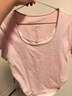 森馬（Semir）短袖t恤女短款緊身假兩件上衣2025夏裝新款收腰顯瘦U領(lǐng)撞色套頭衫 橡皮粉61216 2XL 曬單實(shí)拍圖