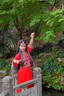 北杳藏族服裝女藏袍夏季苗疆少漢服苗疆公主異域風(fēng)西雙版納旅拍古風(fēng)服 紅色 S 曬單實(shí)拍圖