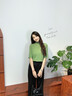 NY-RCE半高領(lǐng)冰絲五分袖針織衫夏季2025新款女裝寬松氣質(zhì)中袖T恤上衣薄 灰藍(lán)色 L 建議110-120斤 曬單實(shí)拍圖