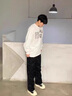 洛夫倫（LOFVRANG）大碼男褲休閑褲男春秋衛(wèi)褲加肥加大寬松潮牌闊腿直筒垂感美式褲子 黑色 4XL 適合195到215斤 曬單實(shí)拍圖