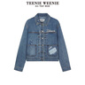 Teenie Weenie小熊女裝外套秋水洗休閑復古撞色時(shí)尚牛仔衣 藍色 XL 曬單實(shí)拍圖