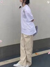 新中式國風(fēng)褲子男夏季薄款感垂感直筒休閑長(cháng)褲男裝國潮速干冰絲褲 初見(jiàn)先生D25杏色 【盤(pán)扣五分褲】 M 【80-100斤】 曬單實(shí)拍圖