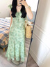 棉致法式綠色v領(lǐng)碎花連衣裙女夏季2025新款小個(gè)子收腰顯瘦氣質(zhì)長(zhǎng)裙 C3L52103-2綠色【高品質(zhì)58】 L 100-115斤 曬單實(shí)拍圖
