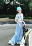 魅樂凱女童爵士舞服裝街舞兒童潮服嘻哈走秀表演服少兒hiphop演出服套裝 藍(lán)衣+背心+藍(lán)褲+方巾 150 （尺碼標(biāo)準(zhǔn)） 曬單實(shí)拍圖
