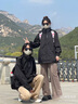 真維斯三合一沖鋒衣男女士裝春秋夏季登山連帽夾克外套情侶黑武士上衣服 LAIFEI/沖鋒黑色 XL 曬單實(shí)拍圖