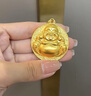 含春花珠寶古法金包銀吊墜女實(shí)心大肚笑佛掛墜彌勒佛圓牌 圓牌彌勒佛吊墜 約30克 曬單實(shí)拍圖