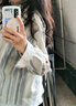 DGOV2025薄款防曬襯衫上衣女春秋設(shè)計(jì)感寬松慵懶長(zhǎng)袖條紋休閑襯衣外套 條紋襯衫 M 建議90-105斤左右 曬單實(shí)拍圖