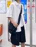 Shelley Jones 日系cityboy短袖襯衫男士夏季潮牌寬松休閑上衣薄款白色襯衣外套 白色 XL [建議125-145斤] 曬單實拍圖