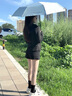 安晴anshine雙層太陽傘防曬防紫外線折疊晴雨傘兩用遮陽傘防曬傘upf50 雅黑 曬單實(shí)拍圖