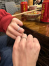 中國黃金（CHINA GOLD）S925銀一見鐘情戒指男女款情侶一對指環(huán)結婚情人節(jié)生日禮物送女友 【今/次日達】玫瑰禮盒+情侶對戒 曬單實拍圖