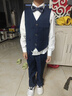 衣諾坊兒童西服馬甲套裝男童演出服藏青禮服 藏青：馬甲套裝 140CM 曬單實(shí)拍圖