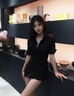 Jret法式氣質(zhì)polo襯衫連衣裙子女深早夏季2025新款收腰修身顯瘦小黑裙 【黑色】:miu里miu氣穿搭/裙子20 L 55/60kg 曬單實(shí)拍圖