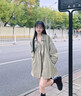 棉致風(fēng)衣外套女春季2025年新款春秋韓版休閑洋氣女士短外套上衣秋冬 豆綠色 2XL 【建議131-145斤】 曬單實拍圖