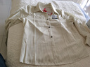 皮爾卡丹（pierre cardin）條紋印花Polo領(lǐng)長袖襯衫女春秋2025新款時(shí)尚洋氣百搭襯衣氣質(zhì)上衣 杏色《時(shí)尚百搭別致歐貨漂亮氣質(zhì) 2XL [130-145斤] 曬單實(shí)拍圖