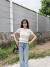 Teenie Weenie小熊針織毛衣女2025年夏季新款清新休閑馬卡龍絞花圓領(lǐng)短袖針織衫 象牙白 S 曬單實(shí)拍圖