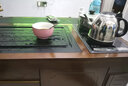 紫桐家居（Z-Tong Furniture）巖板功夫茶幾客廳家用帶燒水多功能一體嵌入式茶臺(tái)辦公室泡茶桌椅 胡桃色+實(shí)木茶盤 (茶具全套） 150*90【不銹鋼底部上水】 曬單實(shí)拍圖