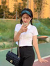 正品名牌包包女2025新款潮時尚真皮單肩斜跨cf小香風菱格鏈條女包 黑色小號 曬單實拍圖