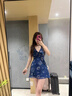 SNYDER WEAR復(fù)古印花v領(lǐng)背心連衣裙女2025夏季新款氣質(zhì)收腰顯瘦辣妹裙子女 短裙 S 建議70-85斤 曬單實(shí)拍圖