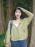 范·愛(ài)民杭州桑蠶絲短外套女高端氣質(zhì)春夏薄款連帽開(kāi)衫寬松純色真絲防曬衣 綠野仙蹤 L 90-130斤 曬單實(shí)拍圖