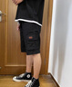 啄木鳥(niǎo)工裝短褲男夏季純棉男士外穿寬松口袋五分中褲子休閑運動(dòng)大褲衩 TH5006黑色單件 2XL 約130-150斤 曬單實(shí)拍圖